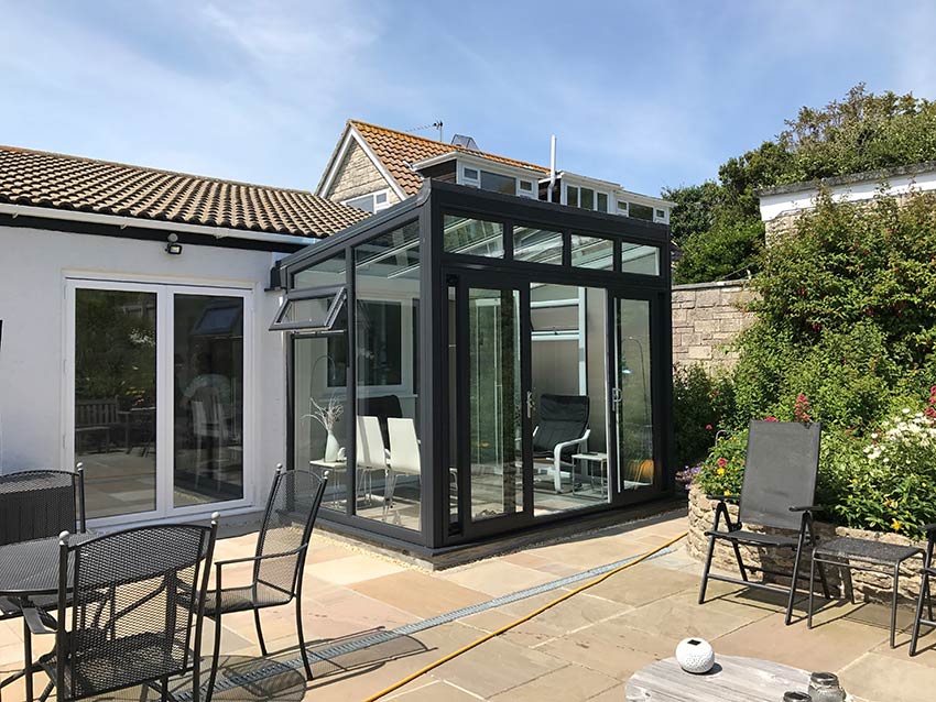 Grey modern conservatory suppliers in Dorset